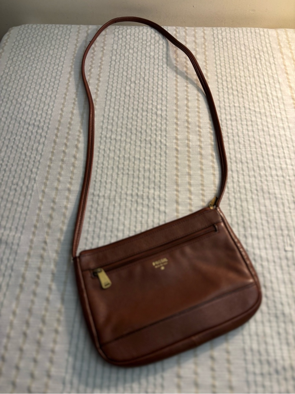Fossil Brown Leather Crossbody Bag